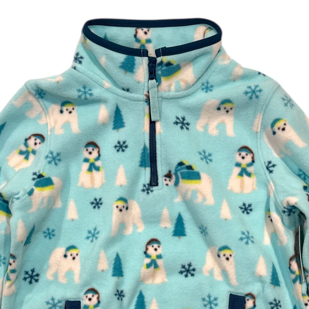Gymboree Polar Bear Fleece Quarter Zip Pullover Kids Size 10 NWT Blue - Picture 2 of 7